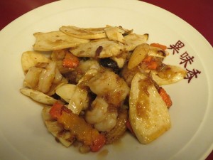 マコモタケとエビのXO醤炒め